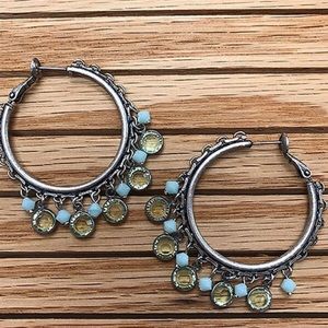 Liz Palacios Ocean Treasure Crystal Charm Hoop,NWT